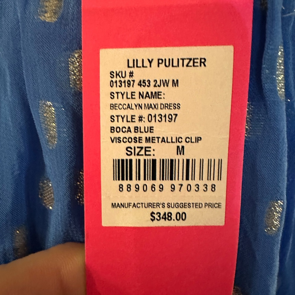 Lilly Pulitzer Blue Maxi Dress with Silver Accents - Picture 5 of 12